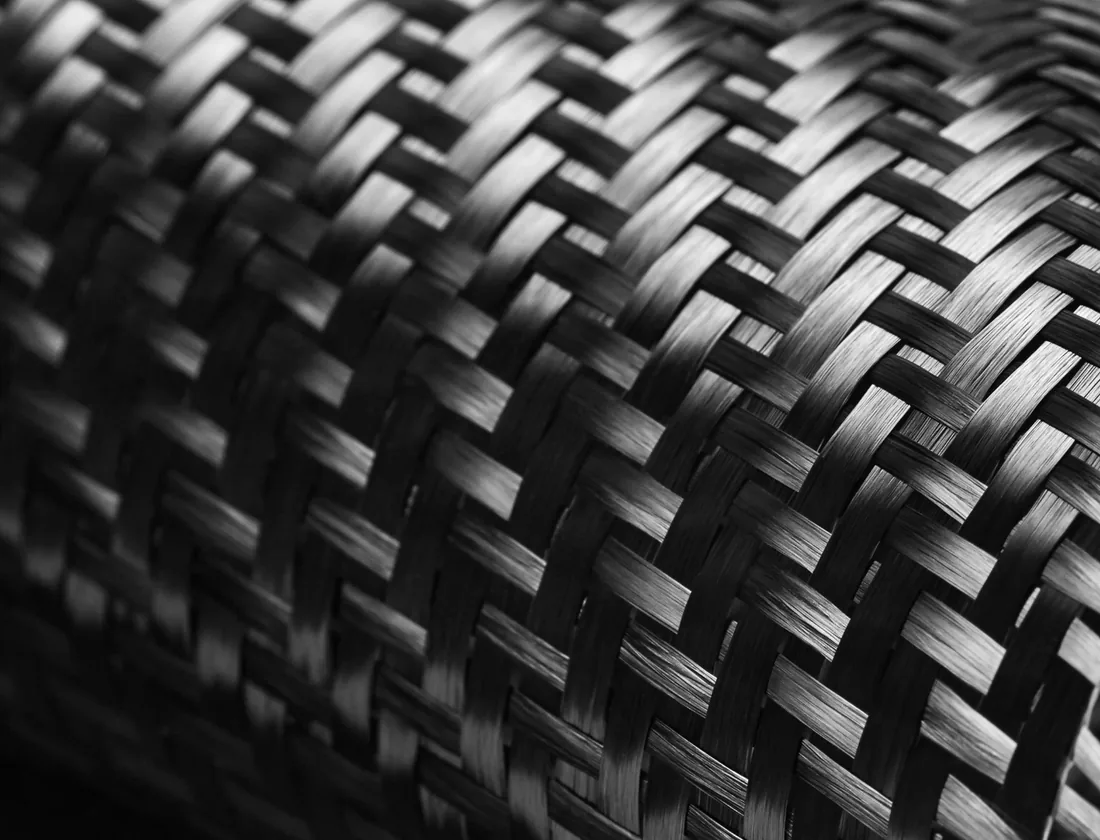 Close-up of woven carbon fiber